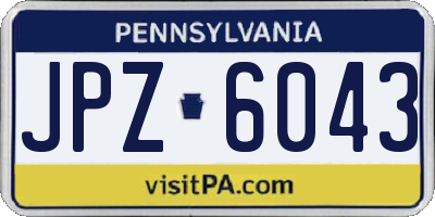 PA license plate JPZ6043