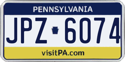 PA license plate JPZ6074