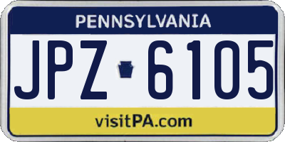 PA license plate JPZ6105