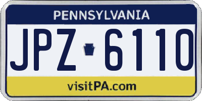 PA license plate JPZ6110