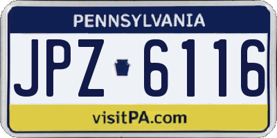 PA license plate JPZ6116