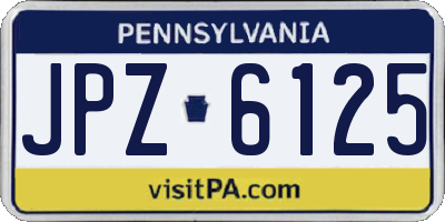 PA license plate JPZ6125