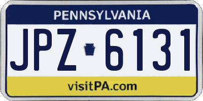 PA license plate JPZ6131