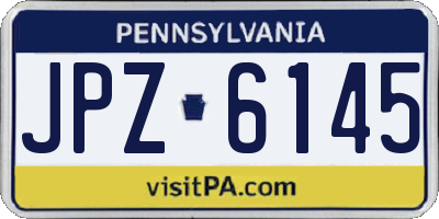 PA license plate JPZ6145