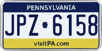 PA license plate JPZ6158