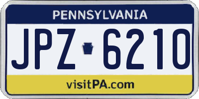 PA license plate JPZ6210
