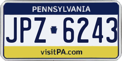 PA license plate JPZ6243