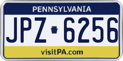 PA license plate JPZ6256