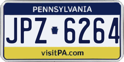 PA license plate JPZ6264