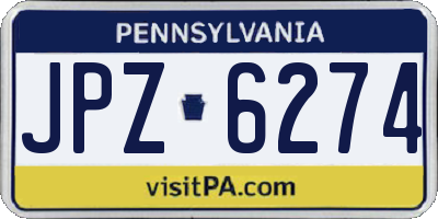 PA license plate JPZ6274