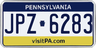 PA license plate JPZ6283