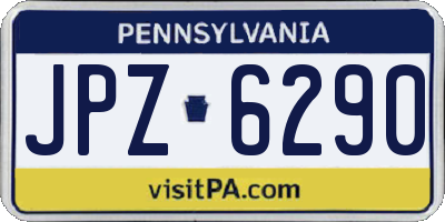 PA license plate JPZ6290