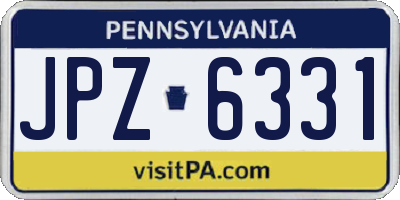 PA license plate JPZ6331