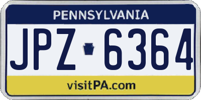 PA license plate JPZ6364