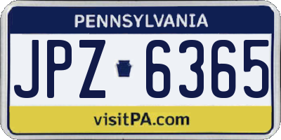 PA license plate JPZ6365