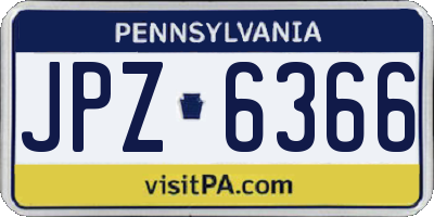 PA license plate JPZ6366