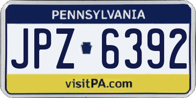 PA license plate JPZ6392
