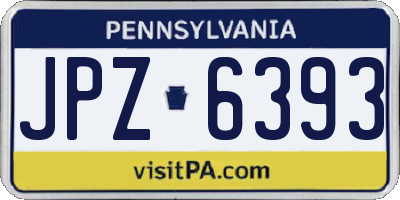 PA license plate JPZ6393