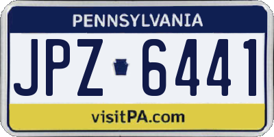 PA license plate JPZ6441