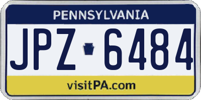 PA license plate JPZ6484