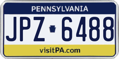PA license plate JPZ6488
