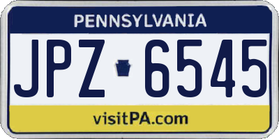 PA license plate JPZ6545
