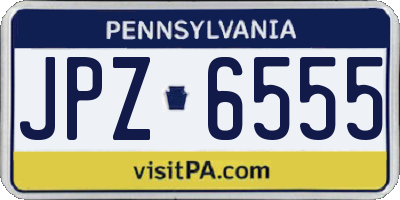 PA license plate JPZ6555