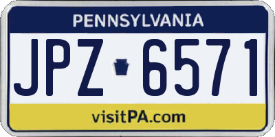 PA license plate JPZ6571
