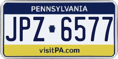 PA license plate JPZ6577