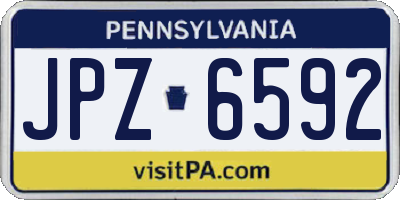 PA license plate JPZ6592
