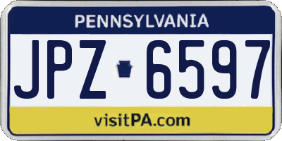 PA license plate JPZ6597