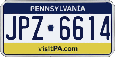 PA license plate JPZ6614