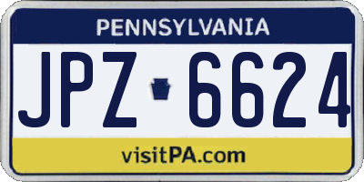 PA license plate JPZ6624
