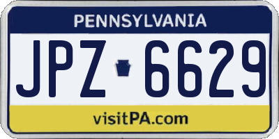 PA license plate JPZ6629