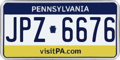 PA license plate JPZ6676