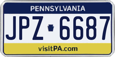 PA license plate JPZ6687