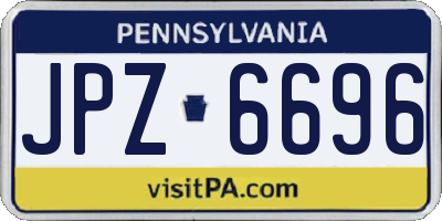 PA license plate JPZ6696