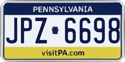 PA license plate JPZ6698