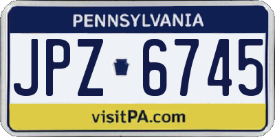 PA license plate JPZ6745