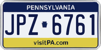 PA license plate JPZ6761