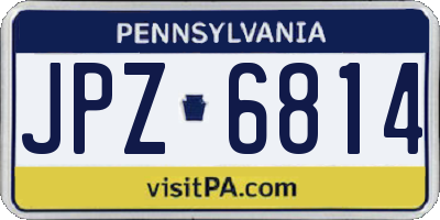 PA license plate JPZ6814