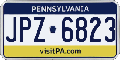 PA license plate JPZ6823