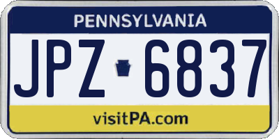 PA license plate JPZ6837