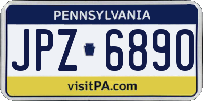 PA license plate JPZ6890