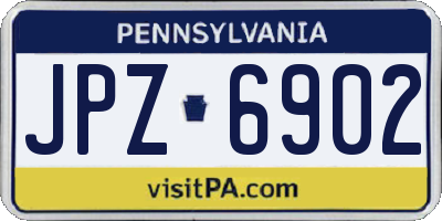 PA license plate JPZ6902