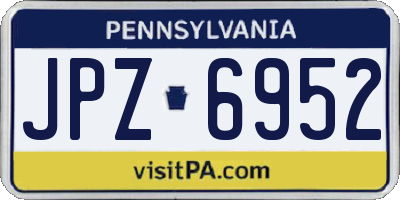 PA license plate JPZ6952