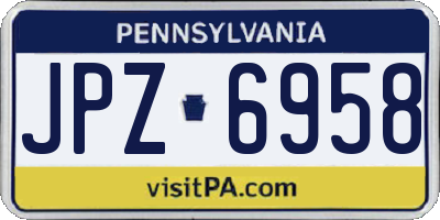 PA license plate JPZ6958