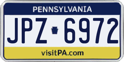 PA license plate JPZ6972