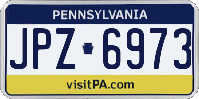 PA license plate JPZ6973