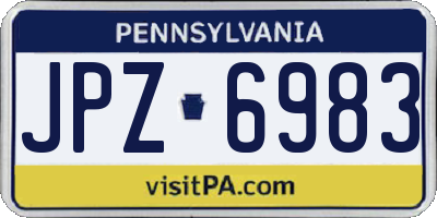 PA license plate JPZ6983